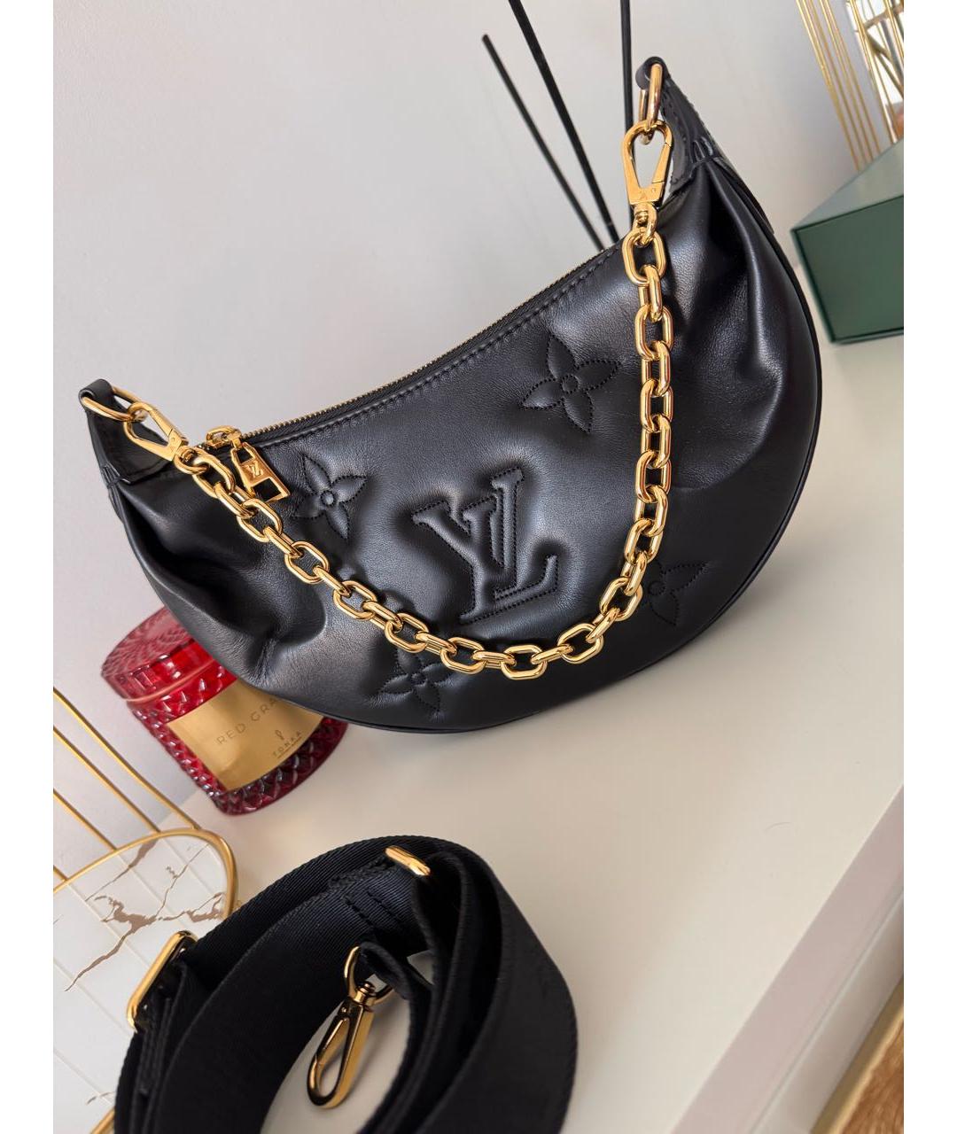LOUIS VUITTON Черная кожаная сумка с короткими ручками, фото 4
