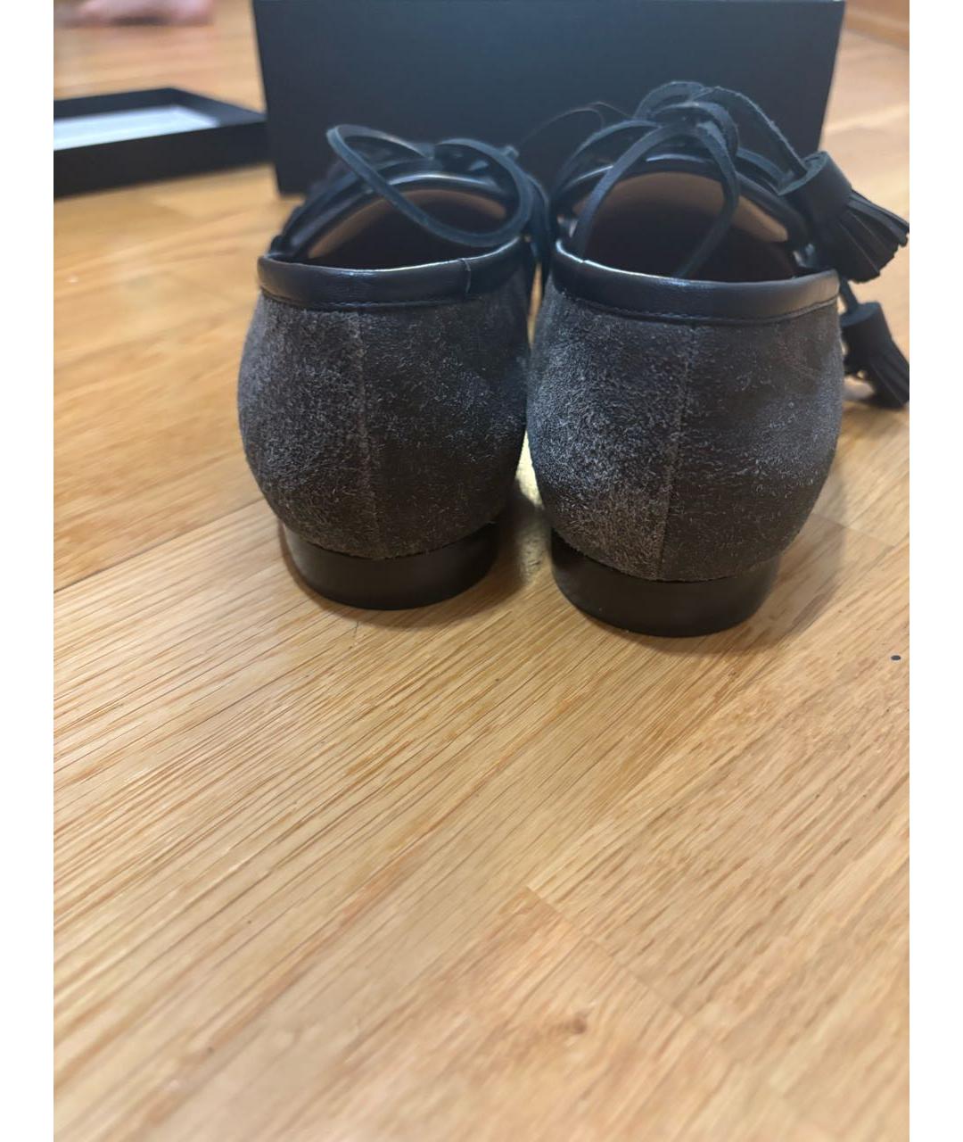 CHANEL Антрацитовые кожаные лоферы, фото 4