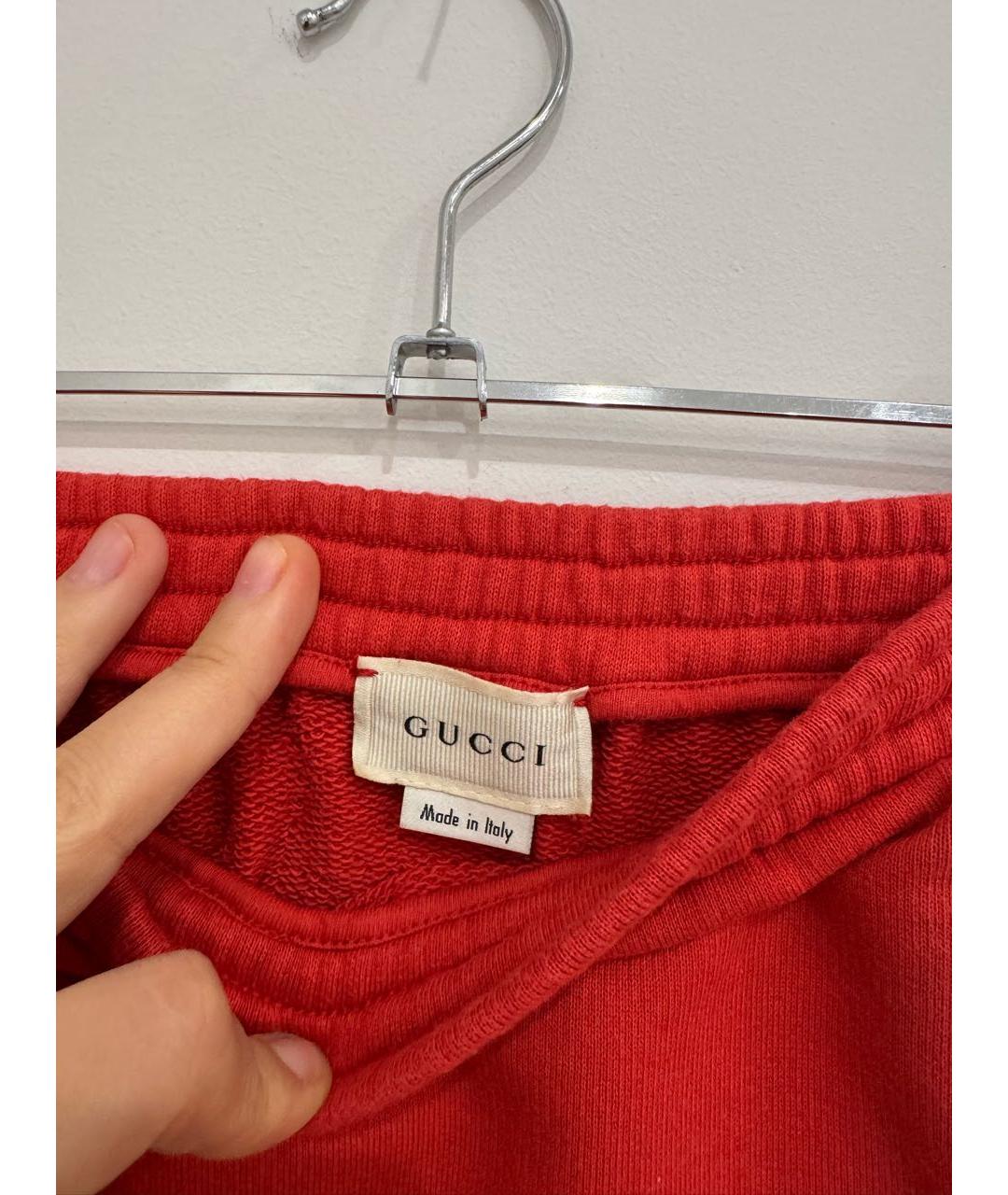 GUCCI Красная хлопковая юбка мини, фото 4