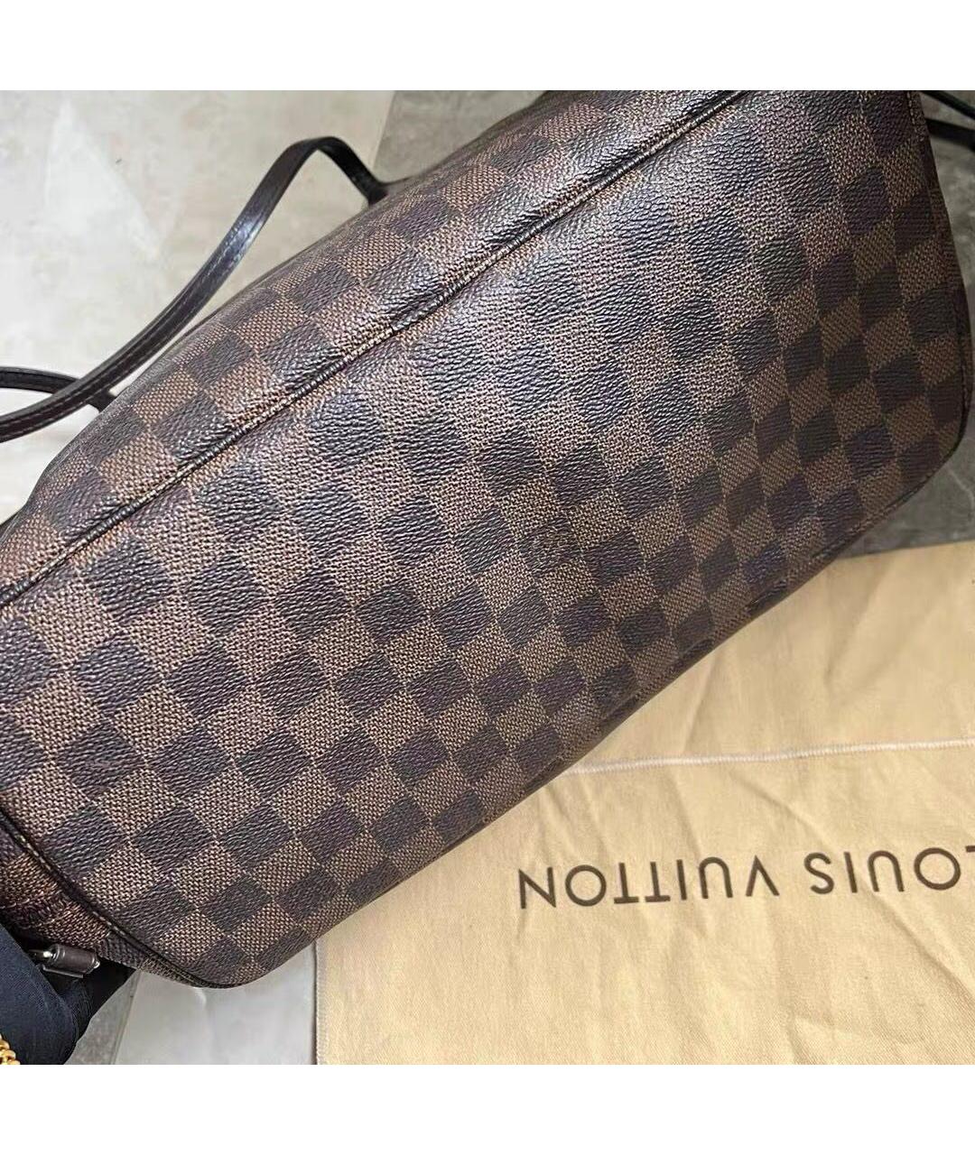 LOUIS VUITTON Коричневая кожаная сумка тоут, фото 5