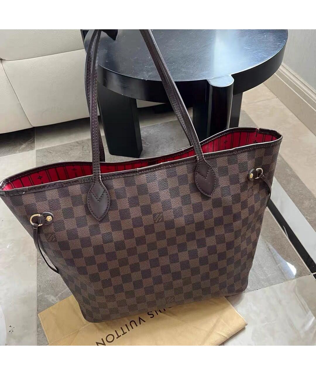 LOUIS VUITTON Коричневая кожаная сумка тоут, фото 2