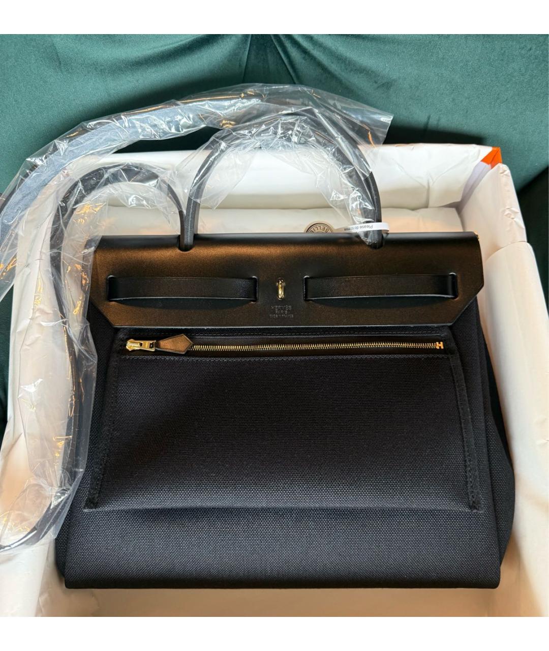 HERMES Черная тканевая сумка через плечо, фото 7