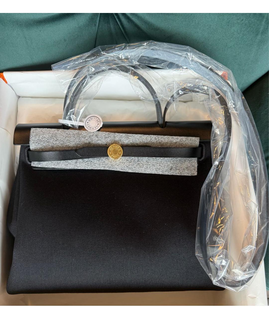 HERMES Черная тканевая сумка через плечо, фото 8