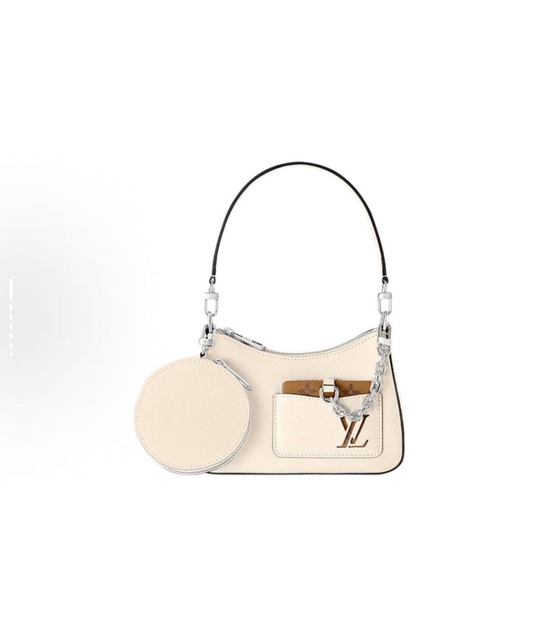 LOUIS VUITTON Бежевая кожаная сумка с короткими ручками, фото 8