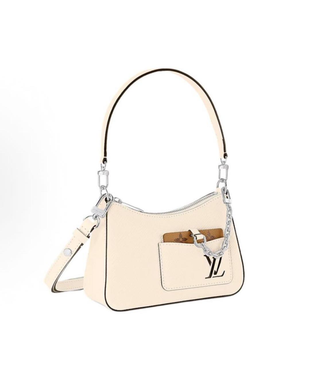 LOUIS VUITTON Бежевая кожаная сумка с короткими ручками, фото 2