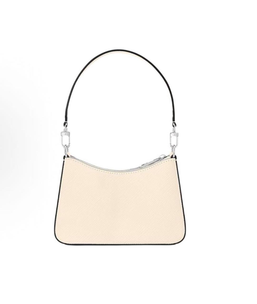 LOUIS VUITTON Бежевая кожаная сумка с короткими ручками, фото 3