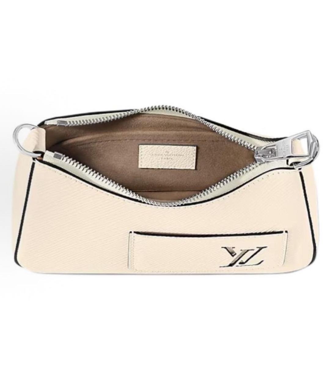 LOUIS VUITTON Бежевая кожаная сумка с короткими ручками, фото 4