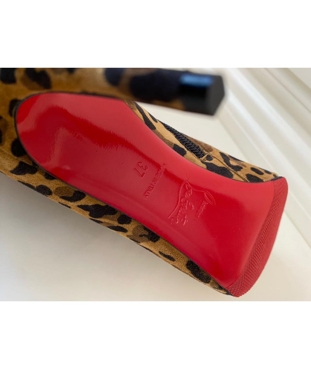 CHRISTIAN LOUBOUTIN Коричневые замшевые ботильоны, фото 7