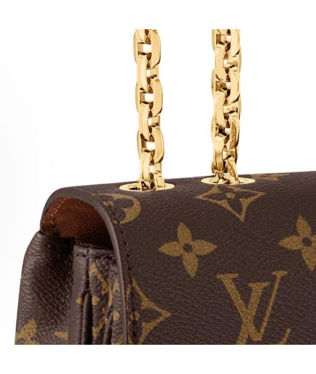 LOUIS VUITTON Коричневая кожаная сумка через плечо, фото 5