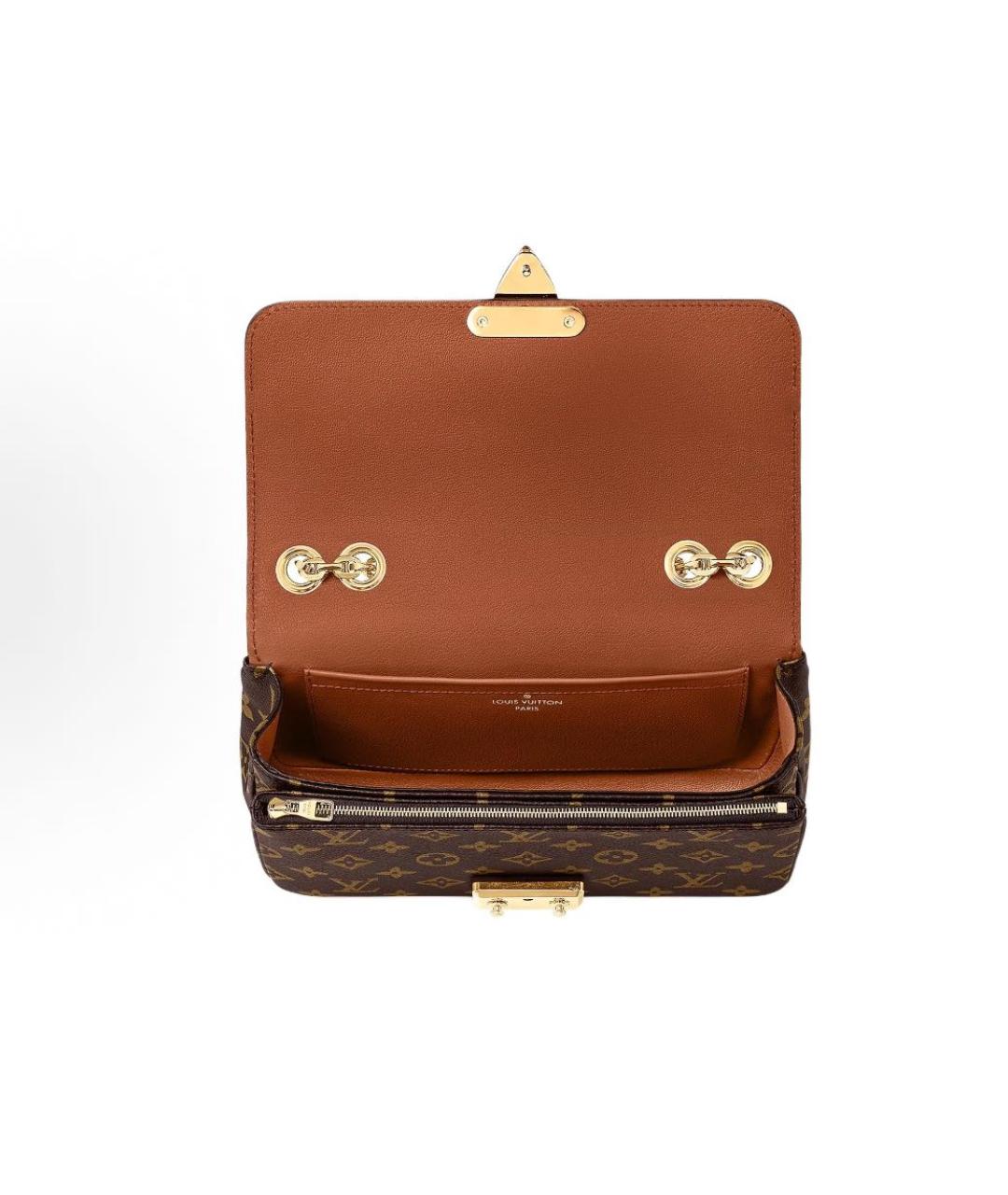 LOUIS VUITTON Коричневая кожаная сумка через плечо, фото 3