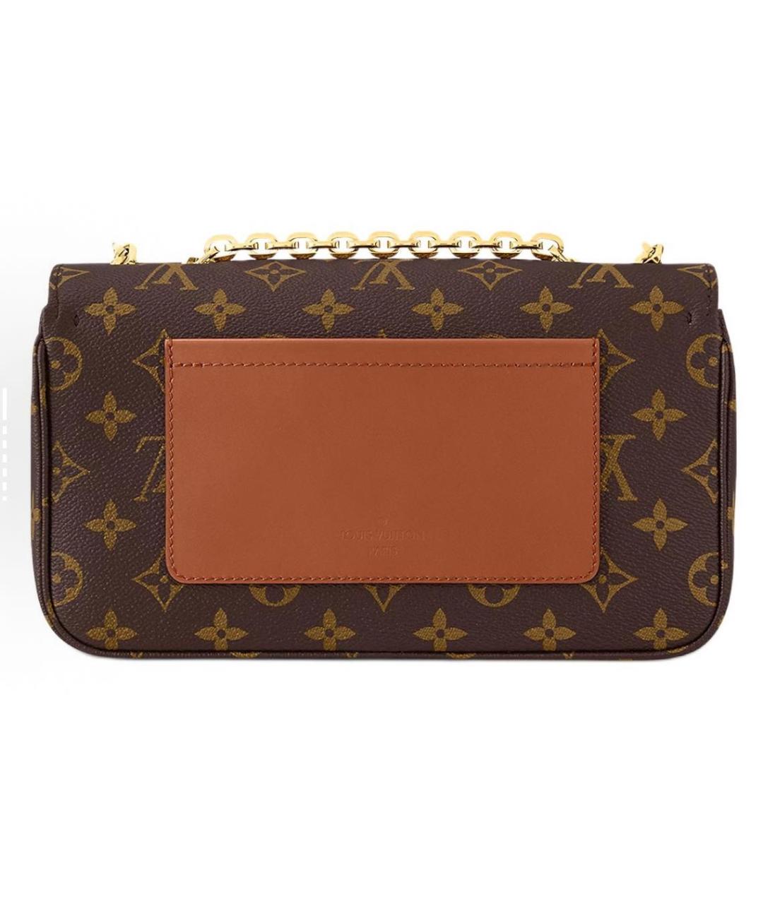 LOUIS VUITTON Коричневая кожаная сумка через плечо, фото 4