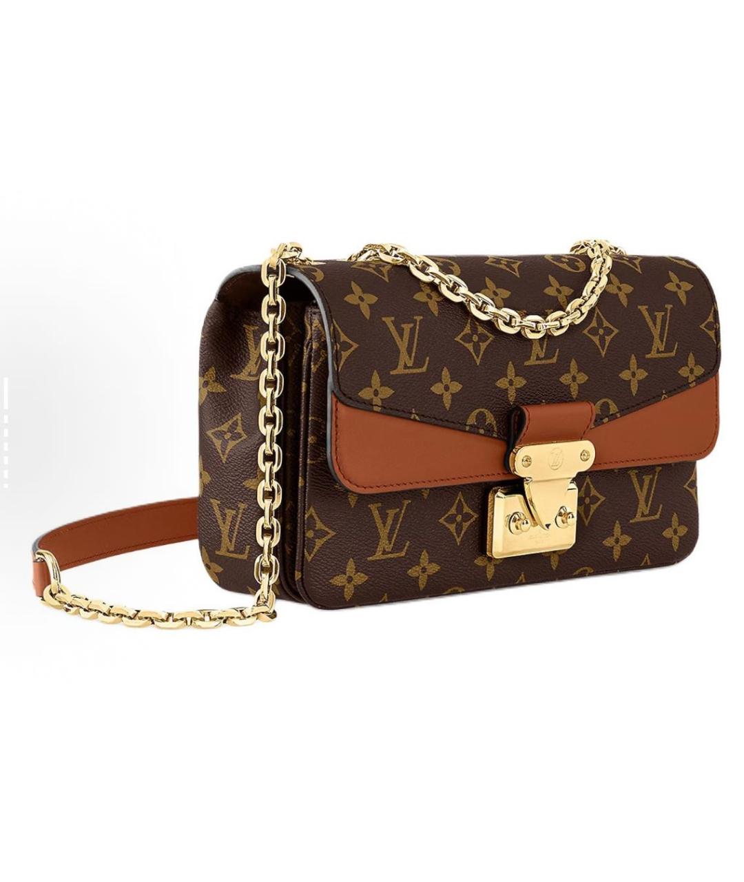 LOUIS VUITTON Коричневая кожаная сумка через плечо, фото 2