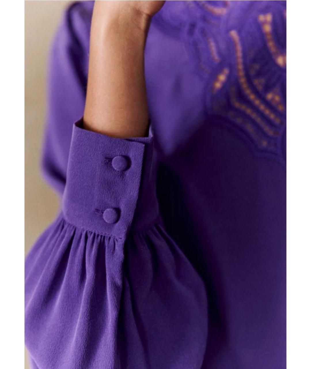 Sezane Фиолетовая шелковая блузы, фото 6