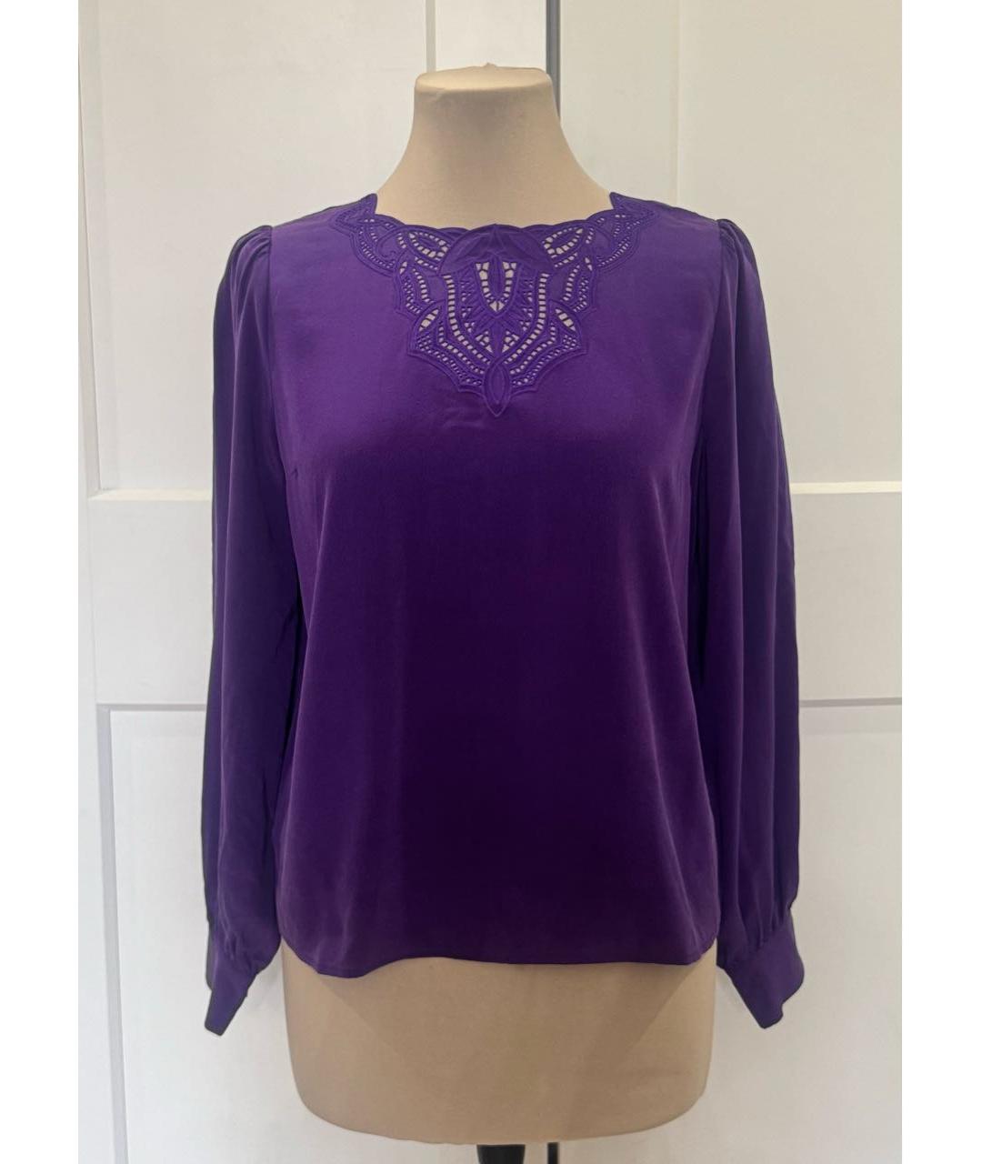 Sezane Фиолетовая шелковая блузы, фото 8