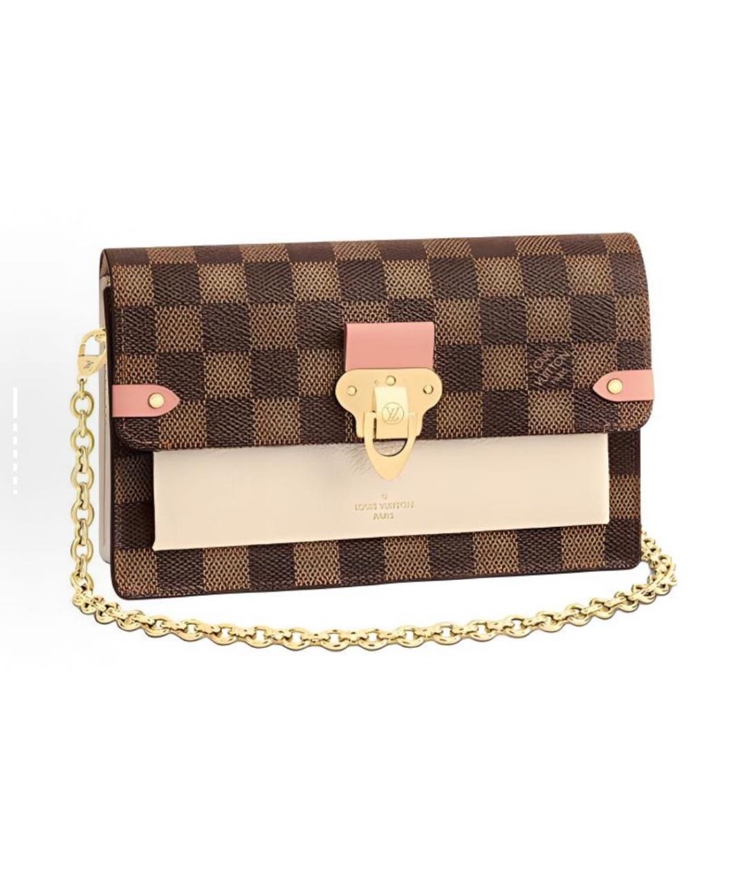 LOUIS VUITTON Коричневая кожаная сумка через плечо, фото 6