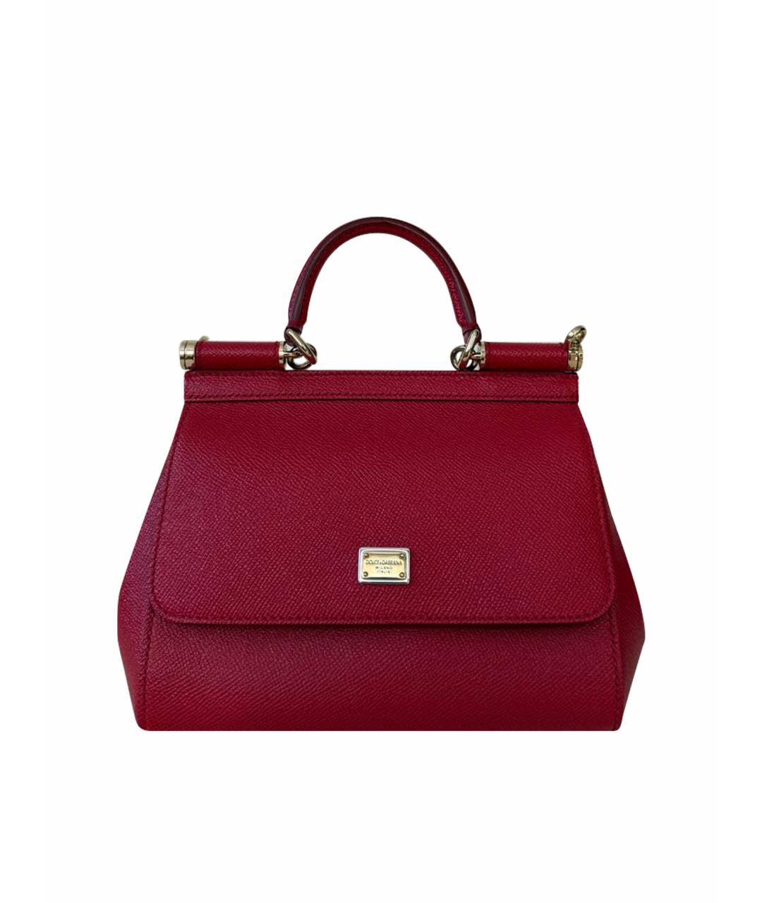 DOLCE&GABBANA Красная кожаная сумка с короткими ручками, фото 1