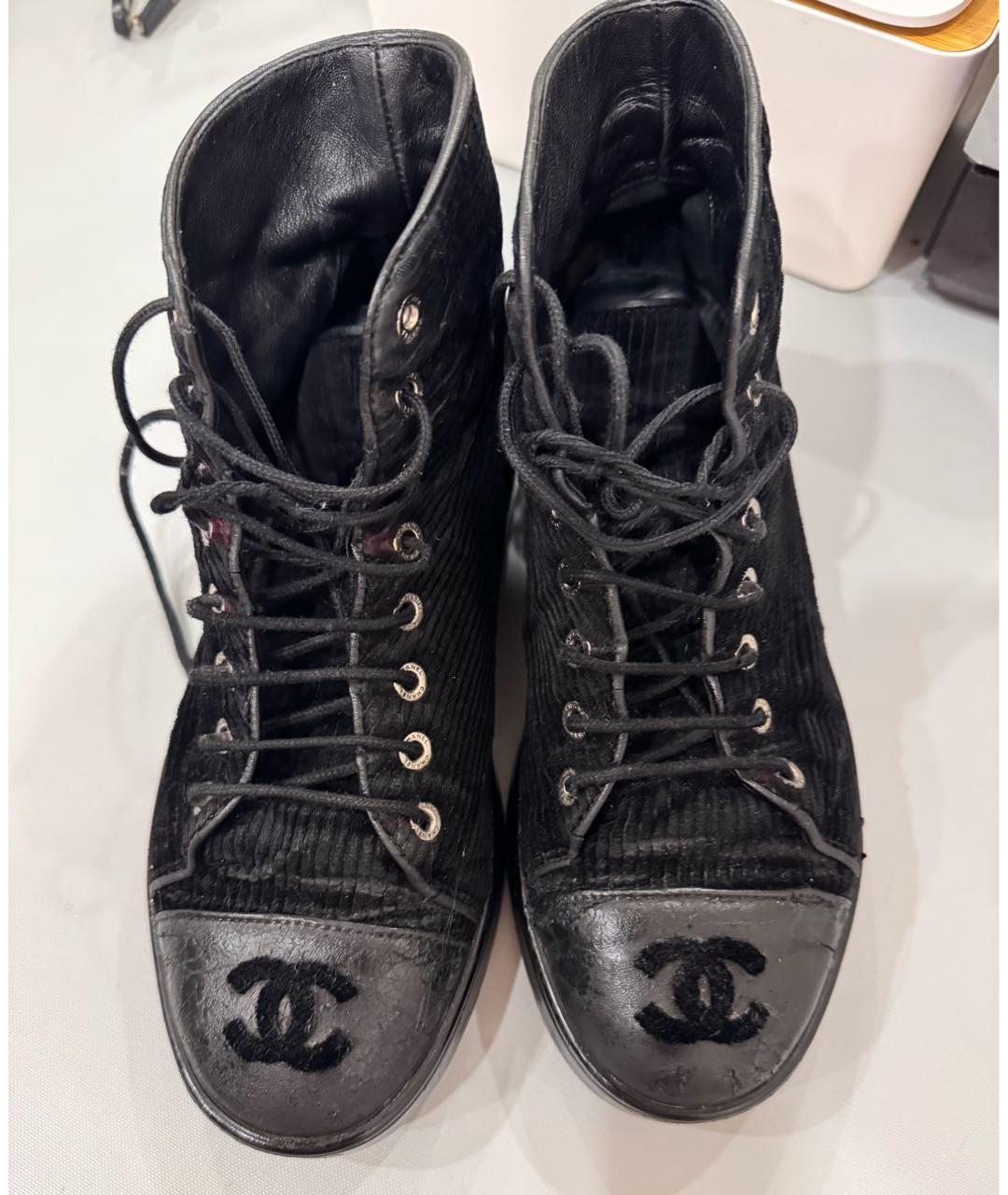 CHANEL Черные ботинки, фото 2