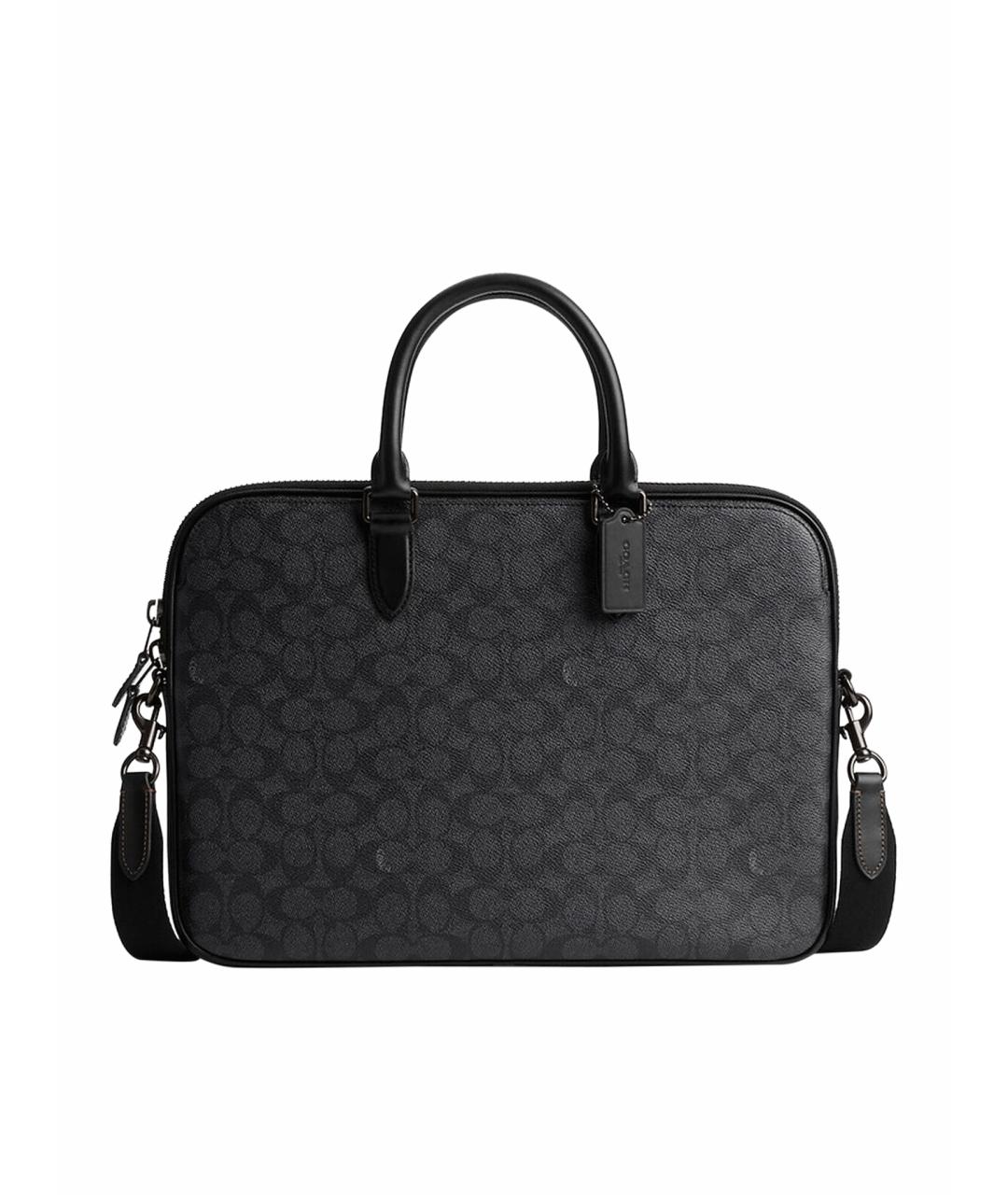 COACH Черный кожаный портфель, фото 1
