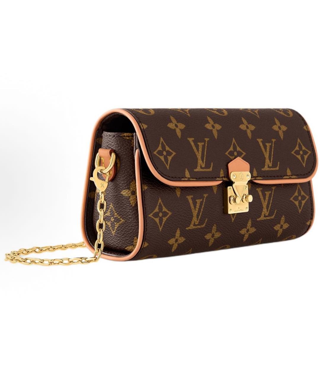 LOUIS VUITTON Коричневая кожаная сумка через плечо, фото 2