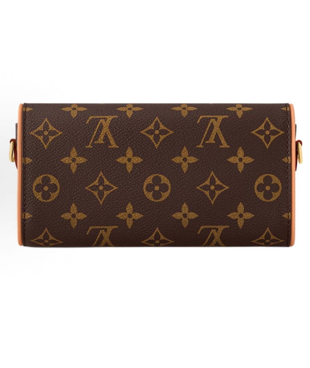 LOUIS VUITTON Коричневая кожаная сумка через плечо, фото 3