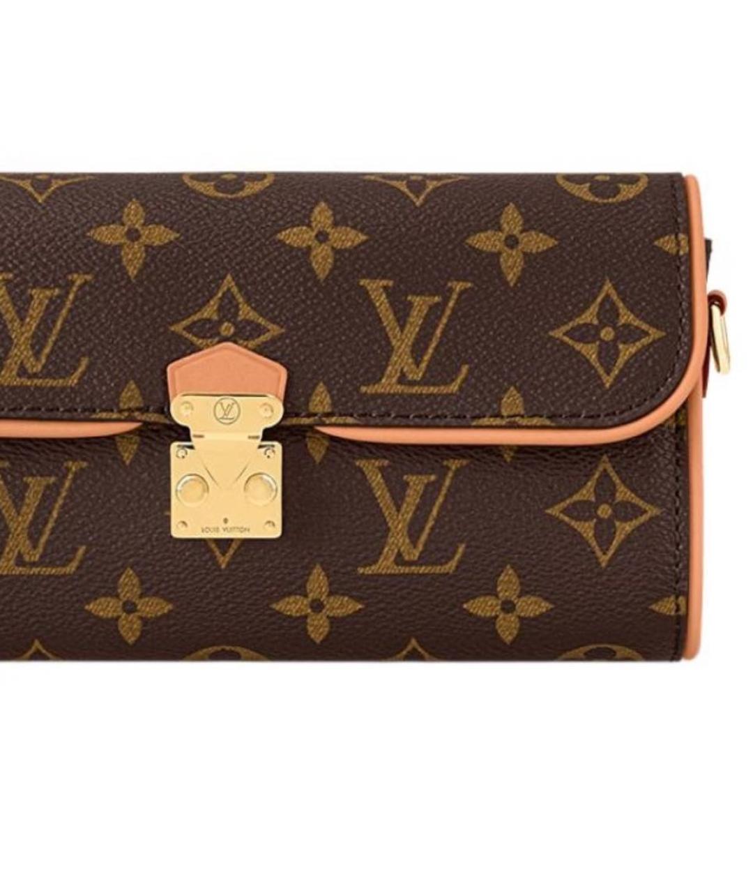 LOUIS VUITTON Коричневая кожаная сумка через плечо, фото 6