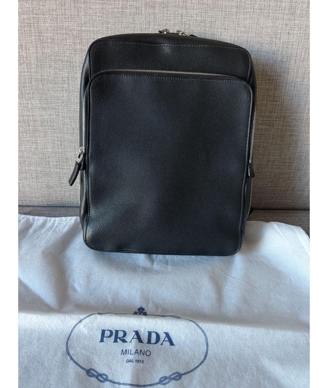 PRADA Черный кожаный рюкзак, фото 2