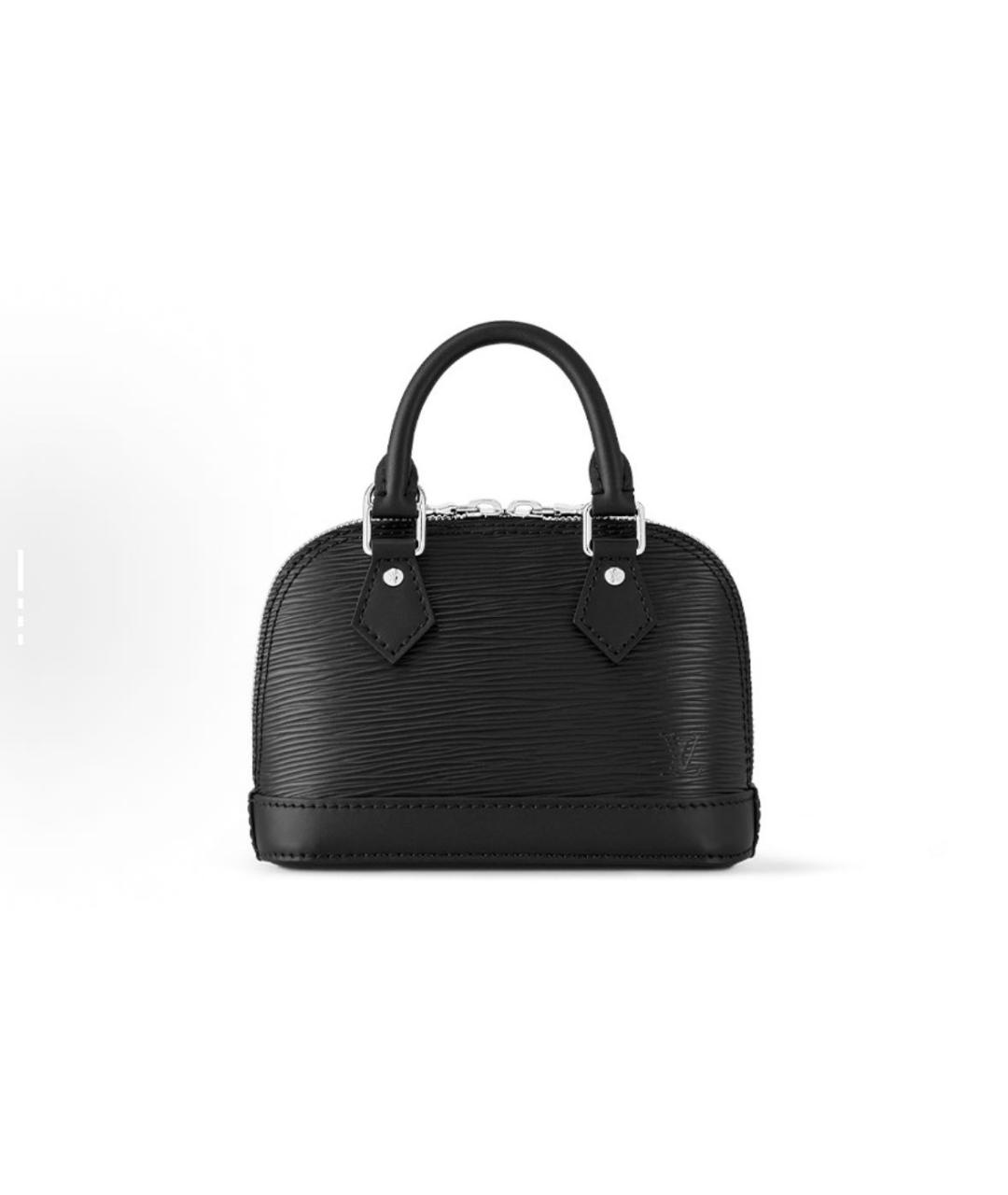 LOUIS VUITTON Черная кожаная сумка с короткими ручками, фото 5