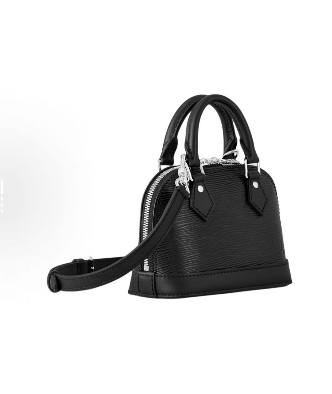 LOUIS VUITTON Черная кожаная сумка с короткими ручками, фото 2