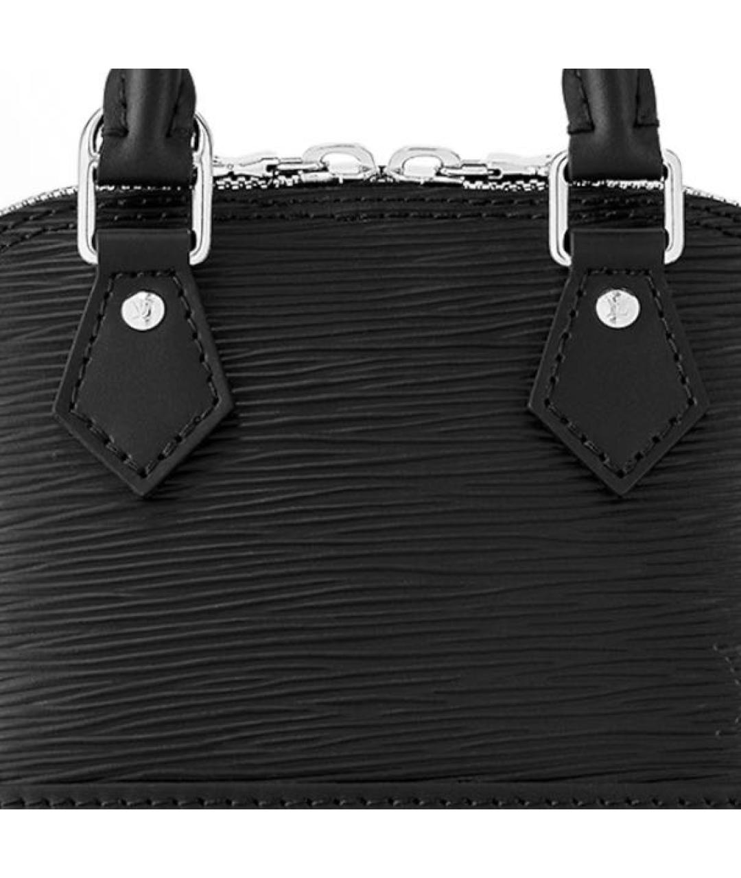 LOUIS VUITTON Черная кожаная сумка с короткими ручками, фото 4