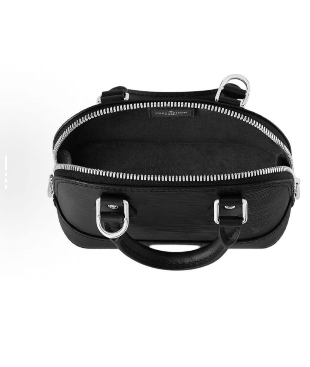 LOUIS VUITTON Черная кожаная сумка с короткими ручками, фото 3