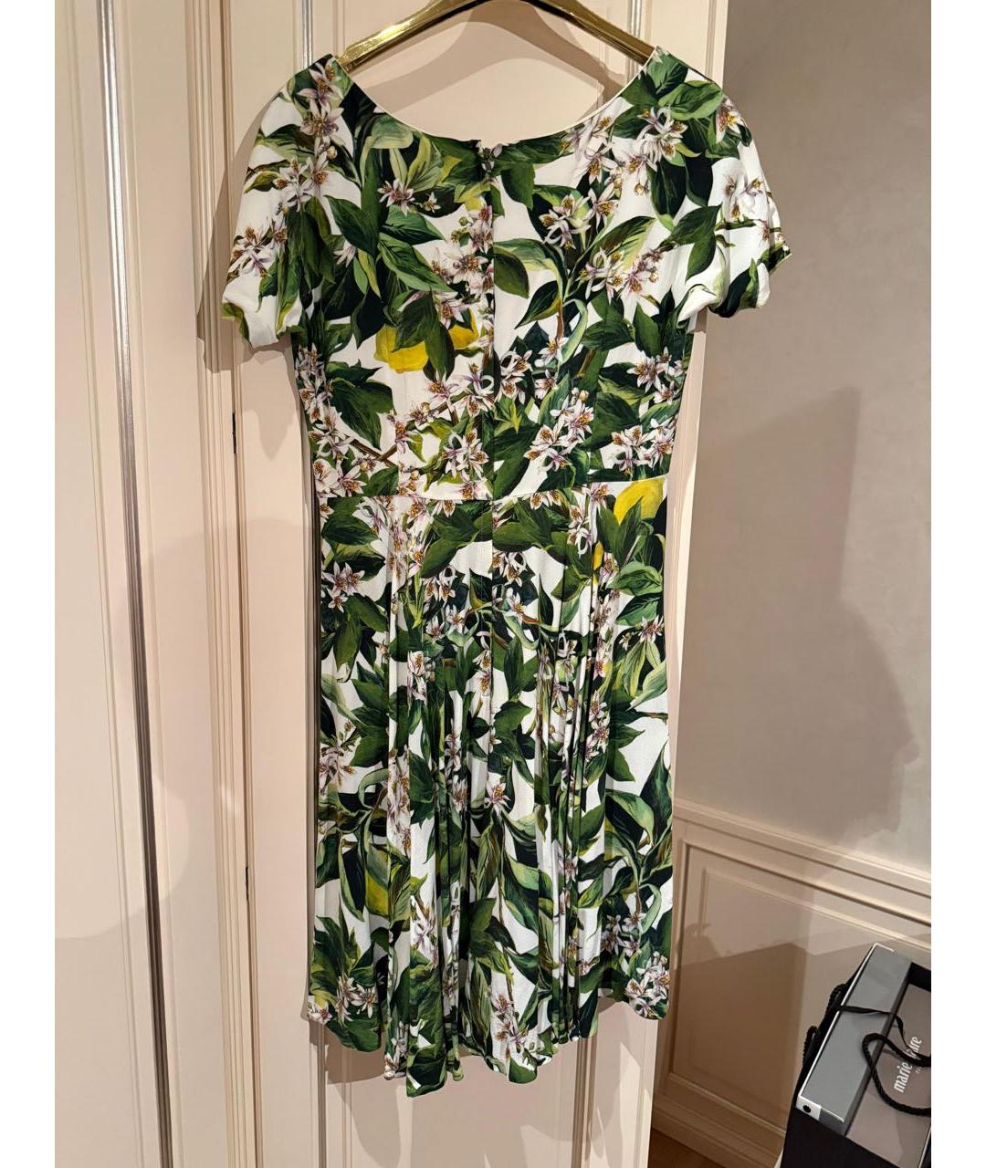 DOLCE&GABBANA Зеленые вискозное коктейльное платье, фото 2