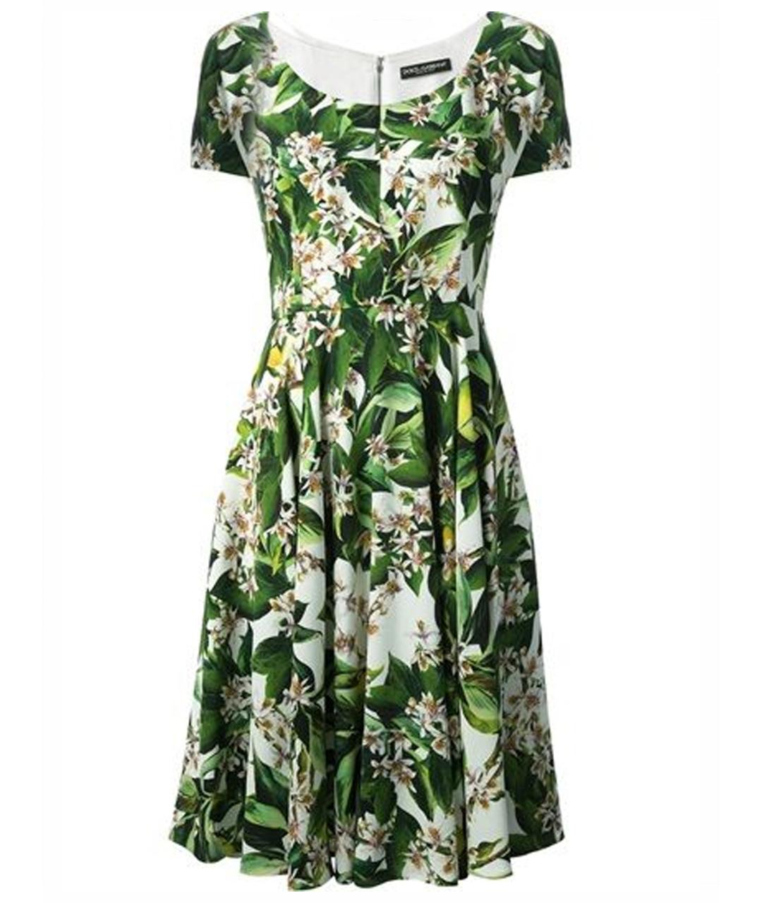 DOLCE&GABBANA Зеленые вискозное коктейльное платье, фото 1