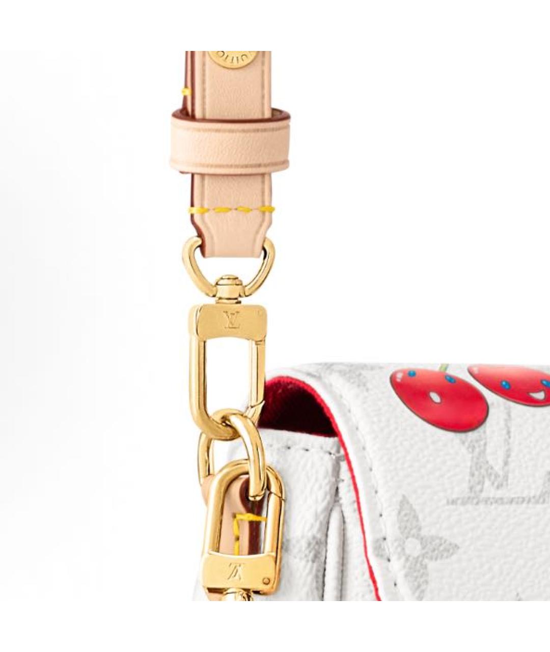 LOUIS VUITTON Белая кожаная сумка через плечо, фото 5
