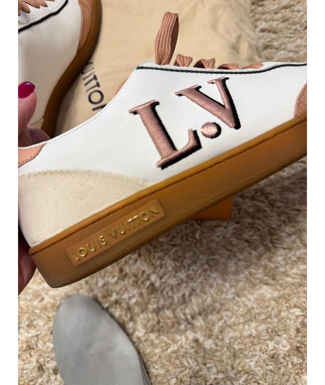 LOUIS VUITTON Белые замшевые кеды, фото 8