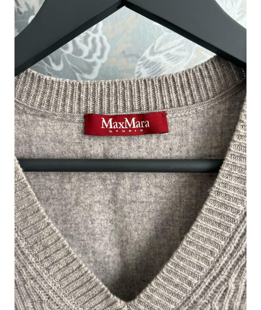 MAX MARA STUDIO Серая шерстяная жилетка, фото 3