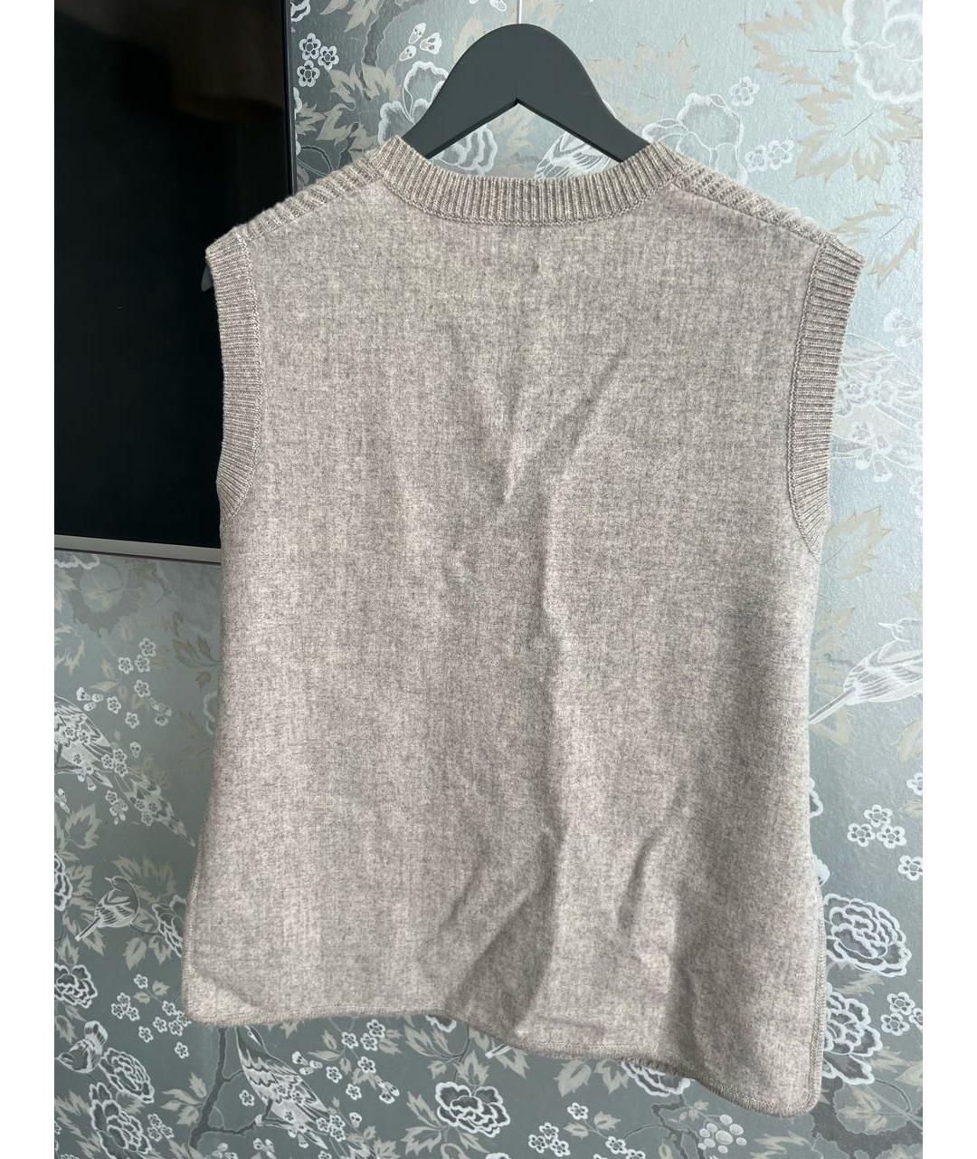 MAX MARA STUDIO Серая шерстяная жилетка, фото 2