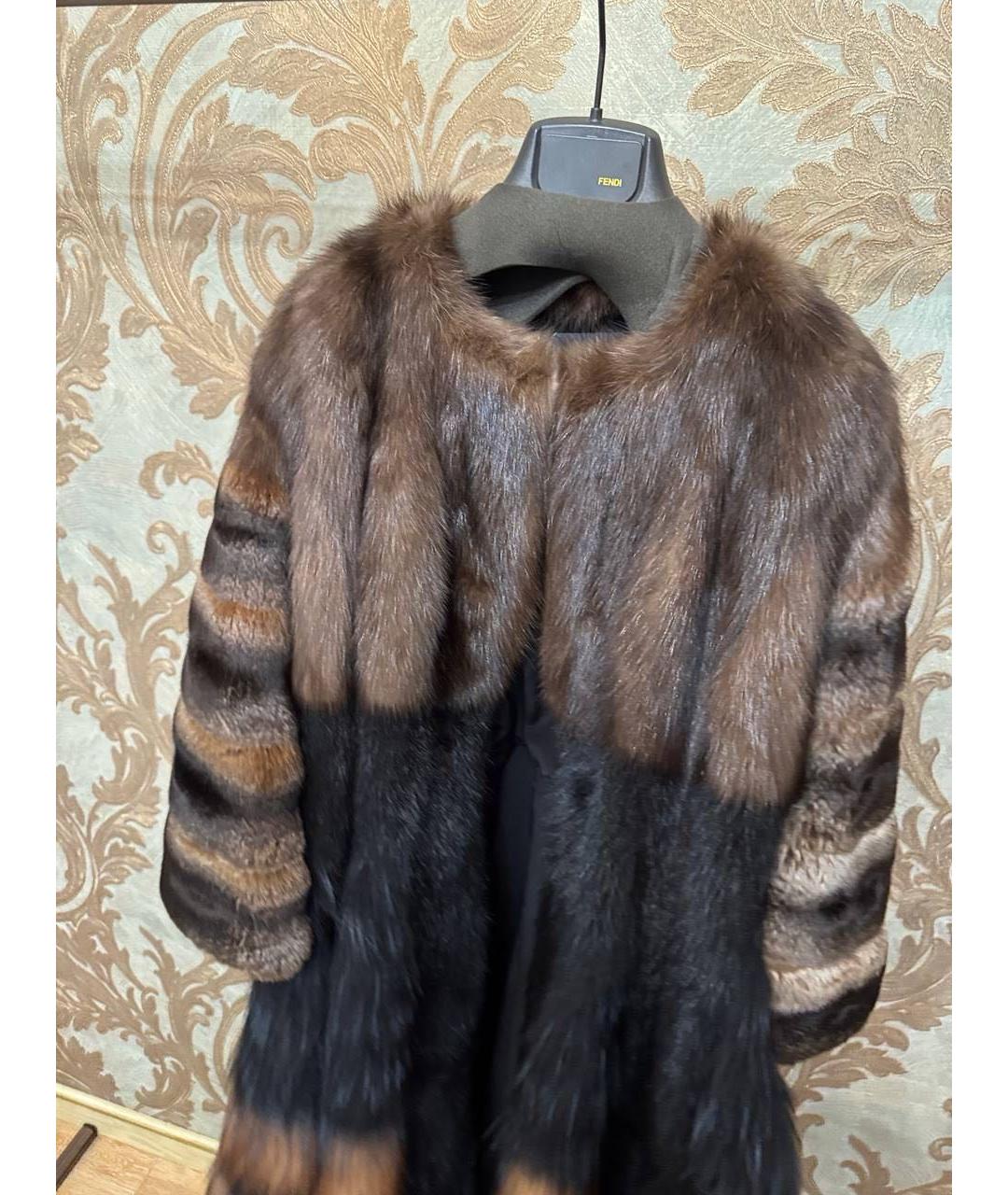FENDI Коричневая меховая шуба, фото 4