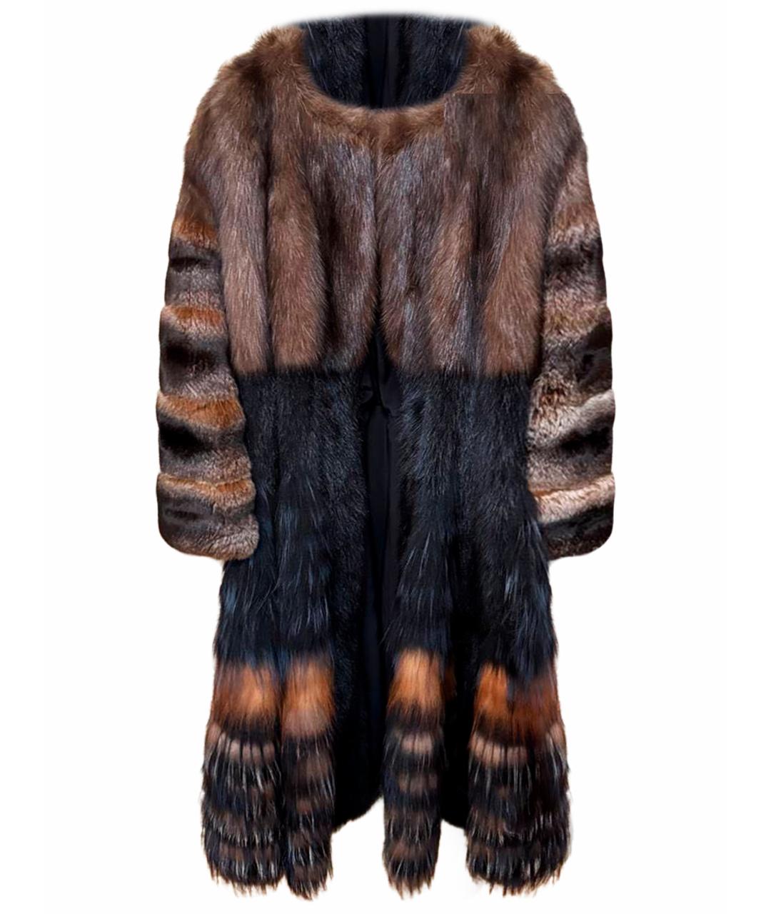 FENDI Коричневая меховая шуба, фото 1
