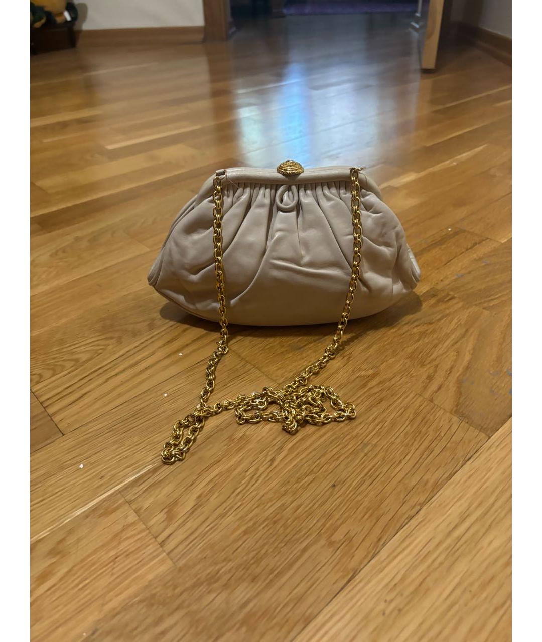 CHANEL Бежевая кожаная сумка через плечо, фото 5
