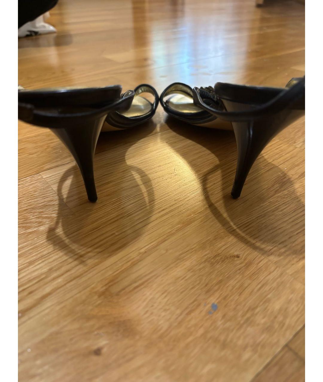 CHANEL Черные кожаные босоножки, фото 3