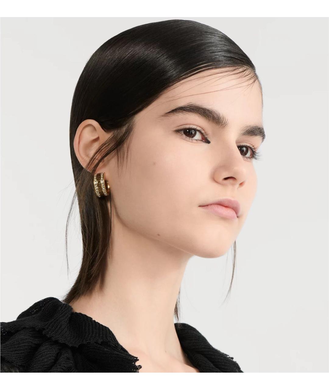 CHRISTIAN DIOR Золотые металлические серьги, фото 2