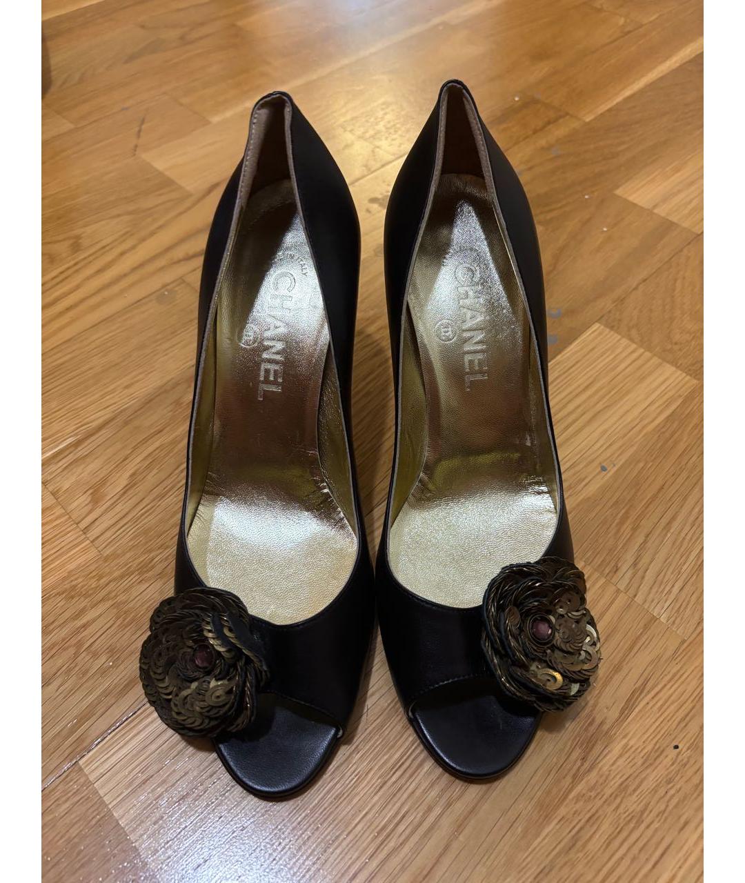 CHANEL Черные кожаные туфли, фото 3