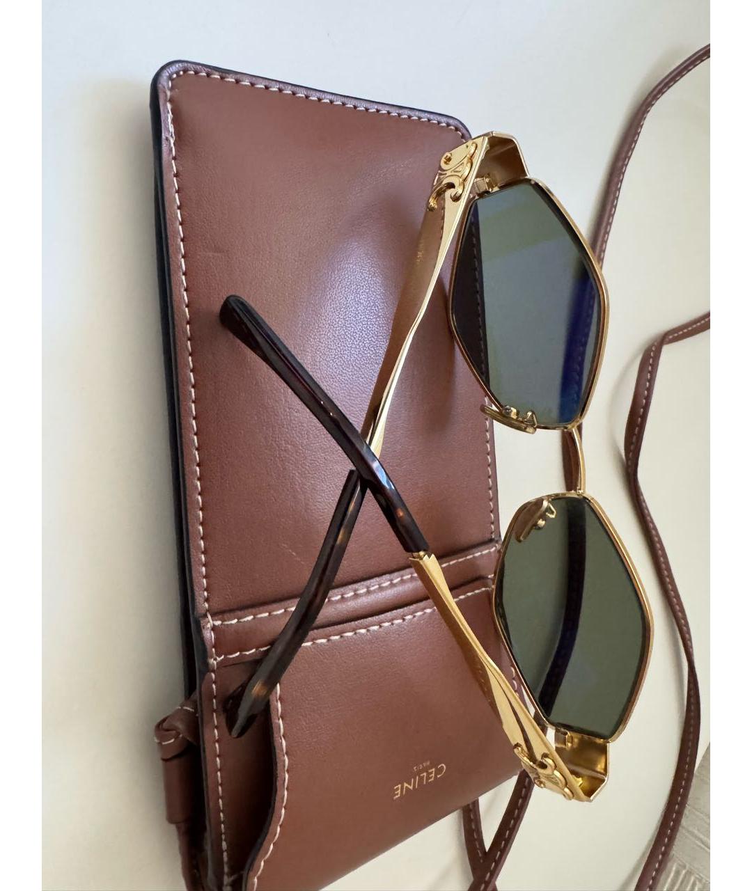 CELINE Черные металлические солнцезащитные очки, фото 3