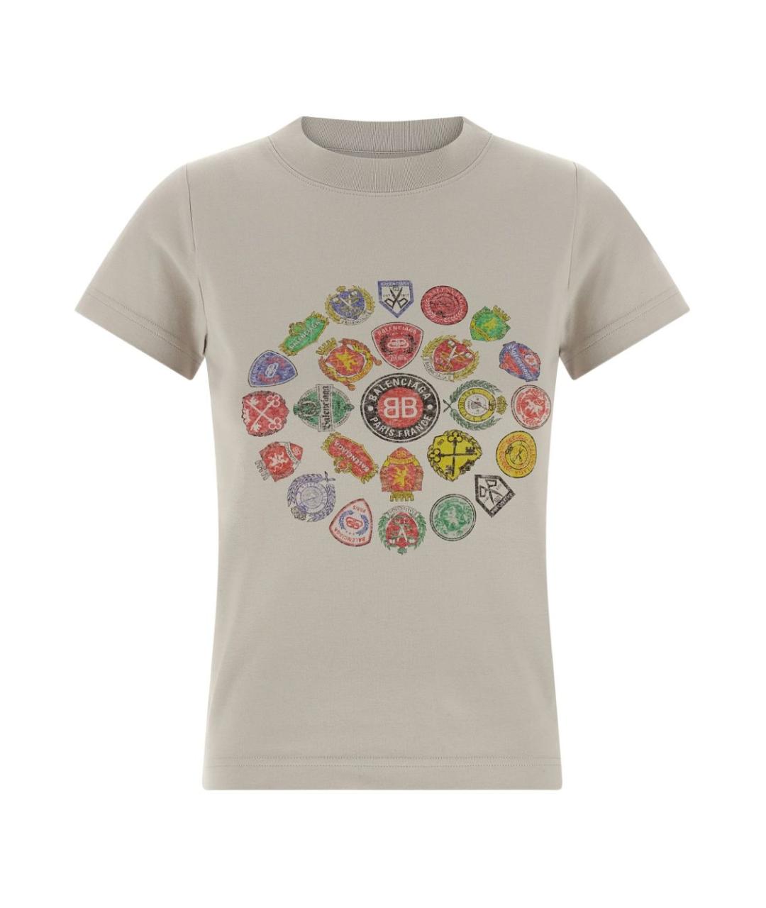 BALENCIAGA Бежевая хлопковая футболка, фото 1