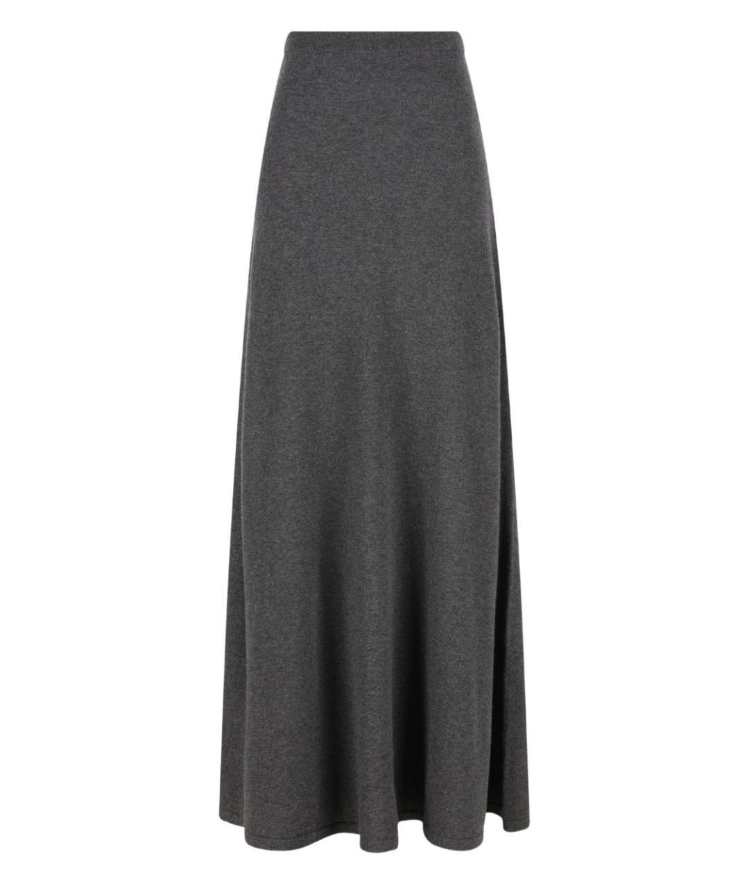 BALENCIAGA Серая шерстяная юбка макси, фото 1