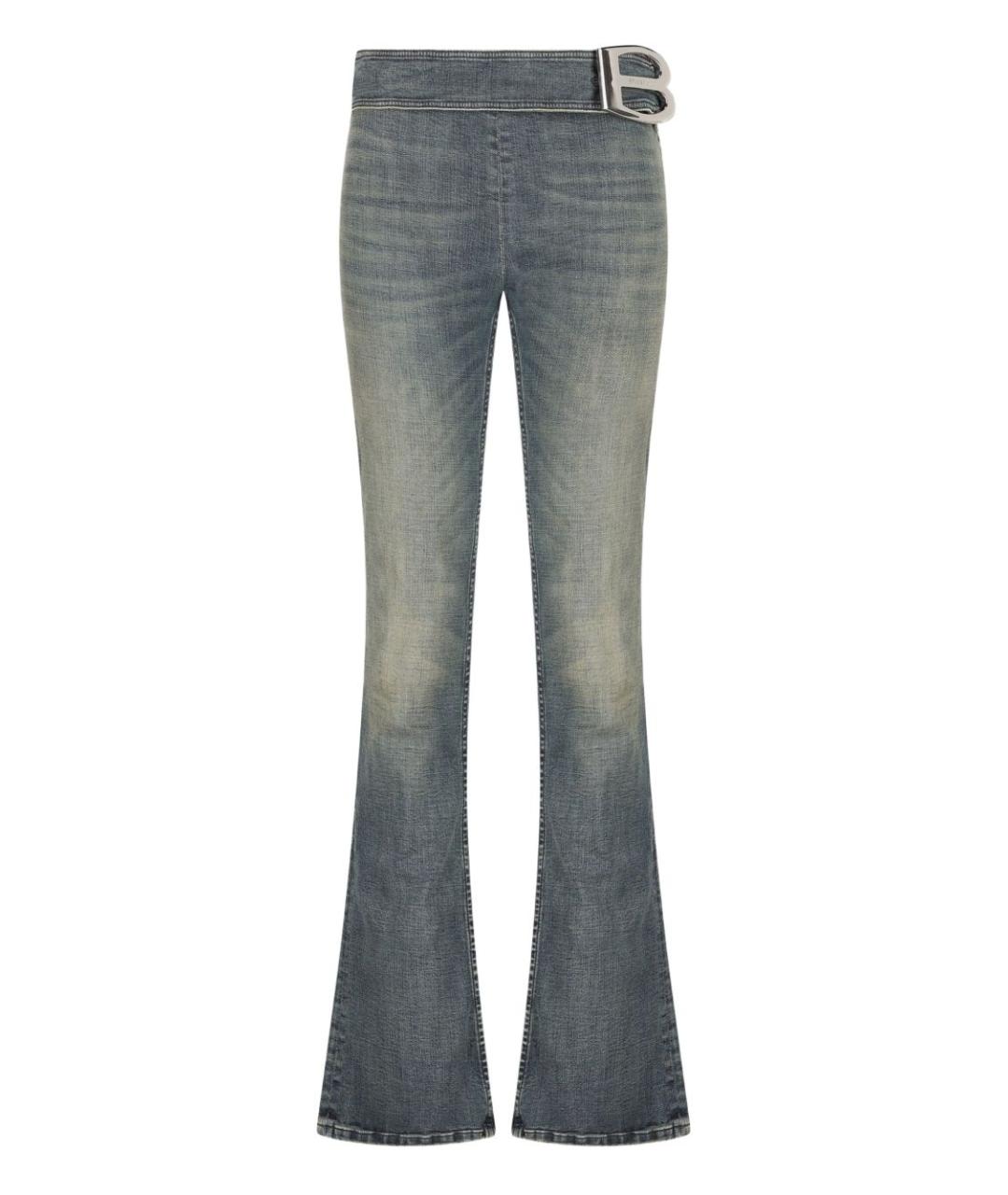 BALENCIAGA Голубые хлопковые джинсы клеш, фото 1