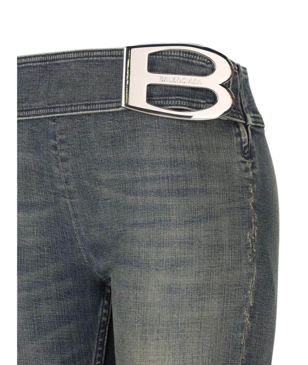 BALENCIAGA Голубые хлопковые джинсы клеш, фото 3