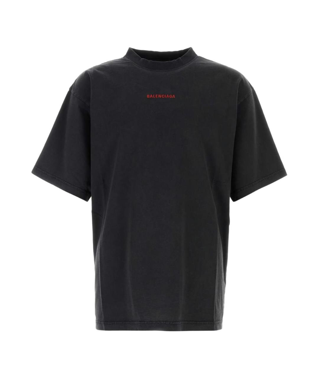 BALENCIAGA Черная хлопковая футболка, фото 1