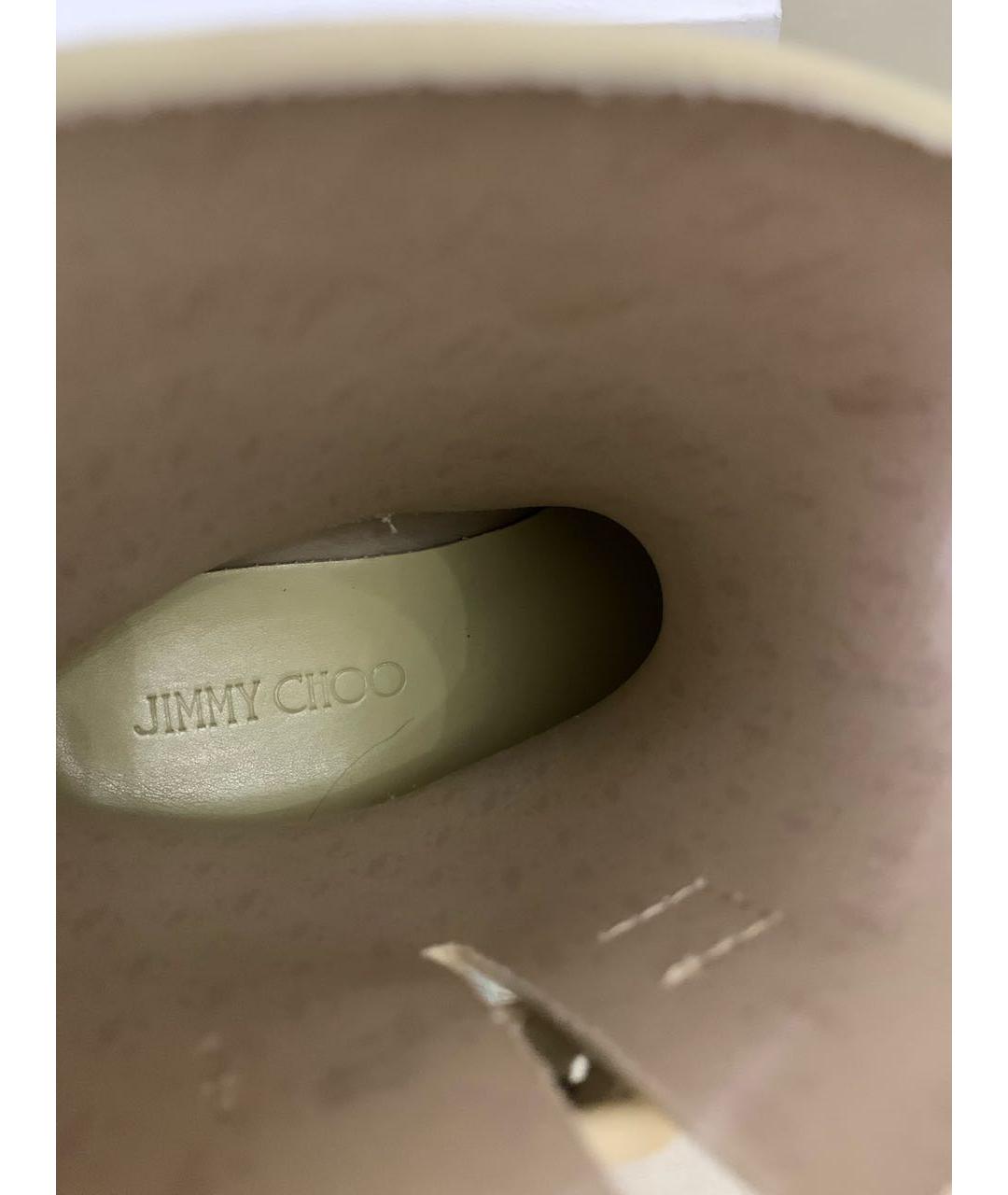 JIMMY CHOO Бежевые резиновые полусапоги, фото 5