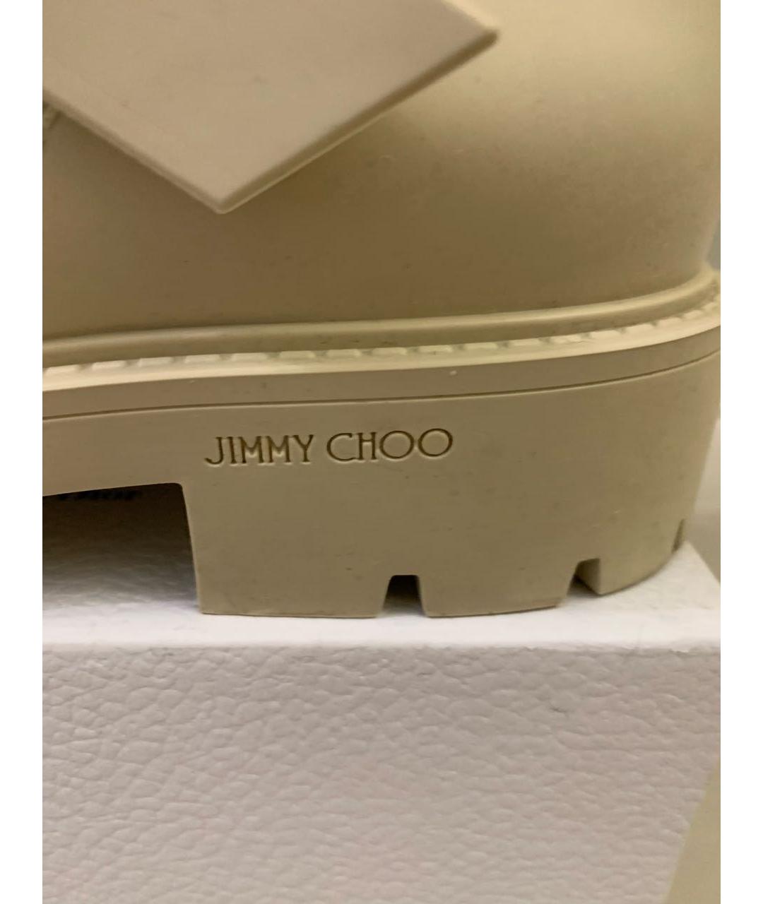 JIMMY CHOO Бежевые резиновые полусапоги, фото 4